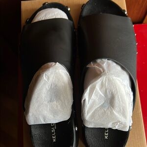 Kelsi Dagger Black Slide Sandals